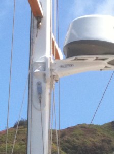 Shroud attach point in new radar bracket.